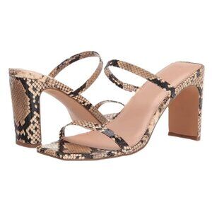 The Drop Women's Avery Square Toe Two Strap High Heeled Sandal